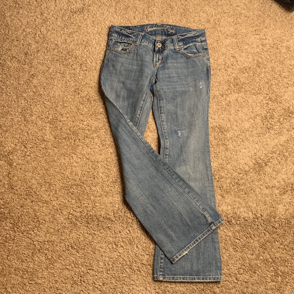 American Eagle favorite boyfriend flare jeans, size O short